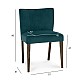 Ēdamistabas krēsls TURIN 57x51xH80cm, mīksta polsterēta sēdvieta un atzveltne pārklāta ar jūras zaļas krāsas samta audum