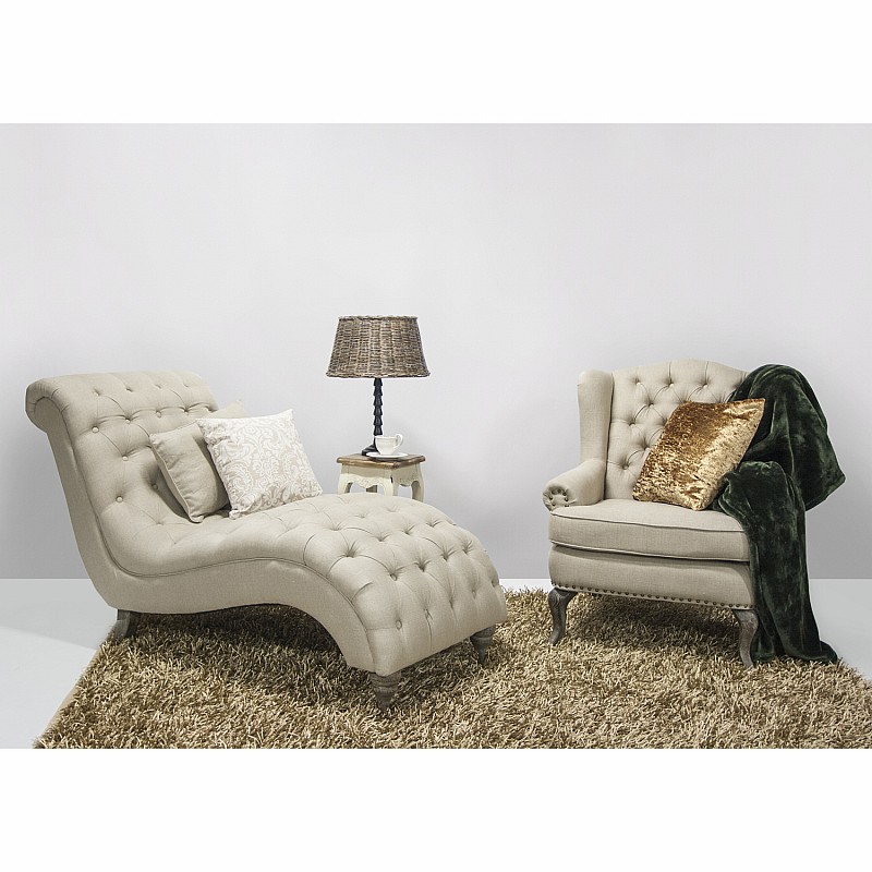 Guļamkrēsls WATSON 70x161xH94,  materiāls: lina audums, krāsa: dabīga, kājas: ozols