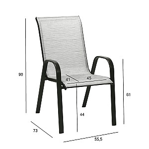 Krēsls DUBLIN 55,5x73xH90cm, sudraboti pelēks