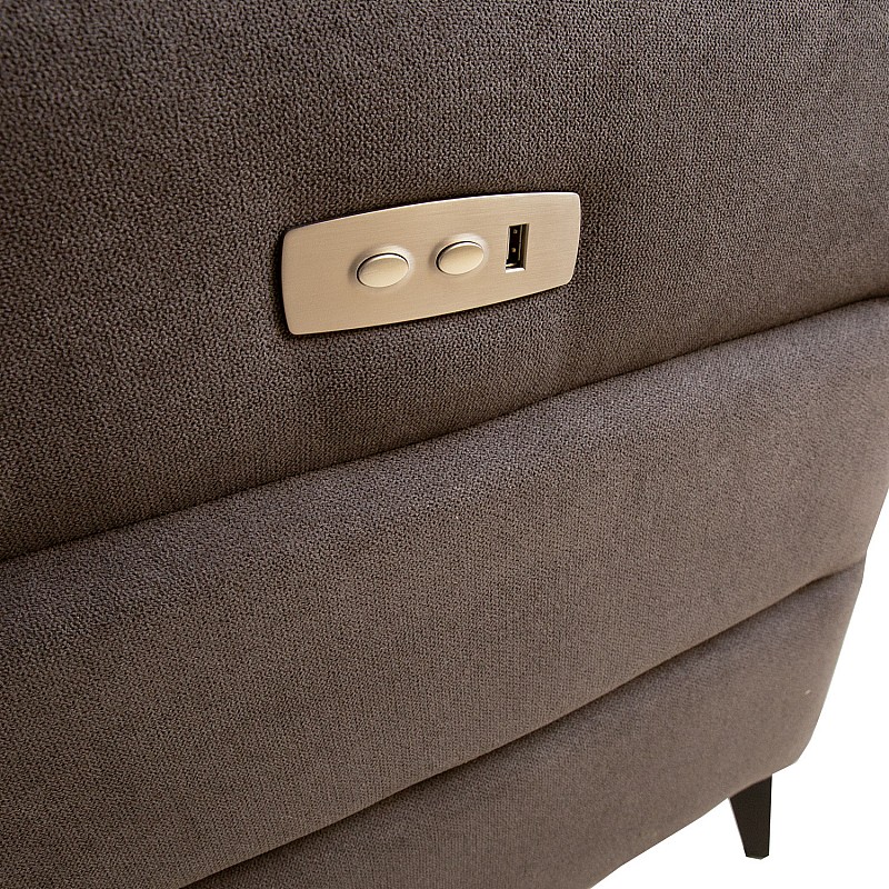 Stūra dīvāns MERCADO LC, elektriskais krēsls, pelēks