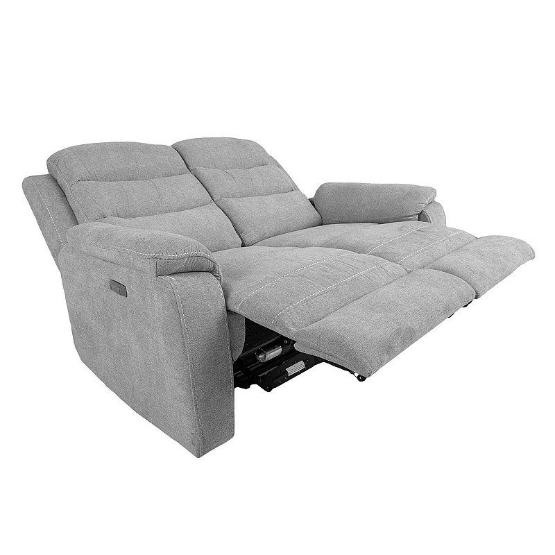 Dīvāns MIMI 2-vietīgs 153x93xH102cm, elektriskais dīvāns, gaiši pelēks