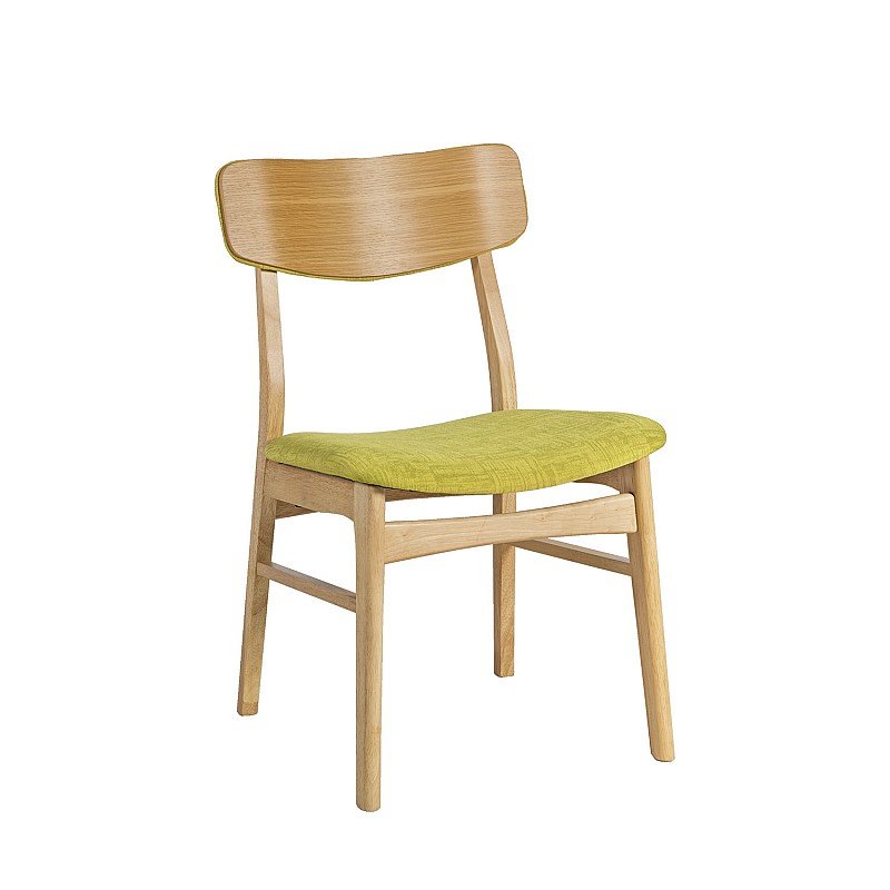Krēsls JAXTON 49x53,5xH80cm, materiāls: audumu, krāsa: zaļa, kājas un rāmis: gumijas koks, krāsa: ozols