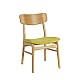 Krēsls JAXTON 49x53,5xH80cm, materiāls: audumu, krāsa: zaļa, kājas un rāmis: gumijas koks, krāsa: ozols