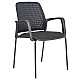 Apmeklētāja krēsls FUSION 60x55xH84,5cm, sēdvieta: audums, muguras daļa: tīklveida audums, krāsa: melna, rāmis: melns