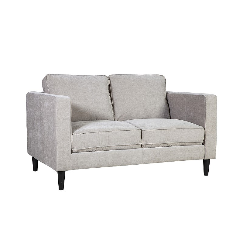 Dīvāns SPENCER 2-vietīgs, 140x82xH84cm, apdare: samta, krāsa: gaiši pelēka, tumšas plastikāta kājas