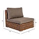 Moduļu dīvāns CROCO ar spilveniem, vidus daļa, 77x93xH73cm, koka rāmis ar rotangpalmas pinumu, brūns