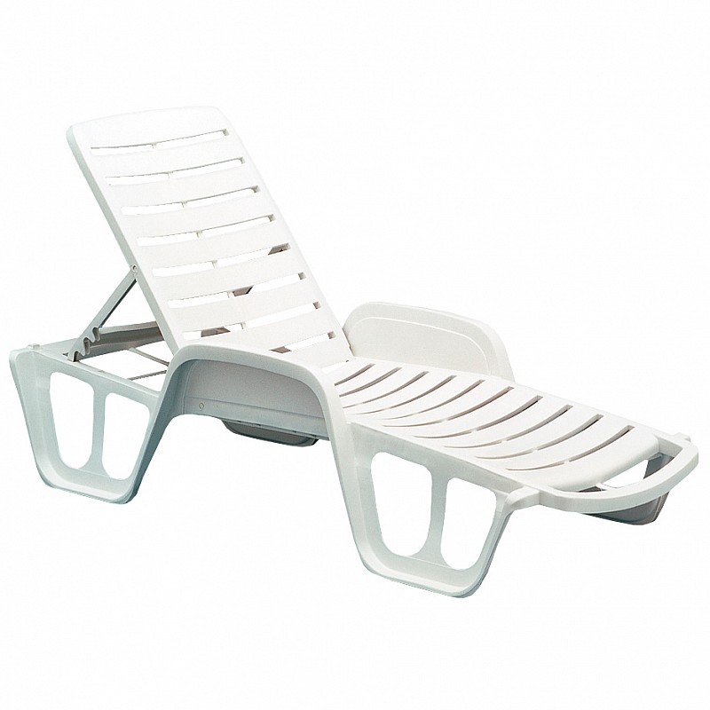 Guļamkrēsls FISSO 71x192x45cm, materiāls: plastika, krāsa: balts