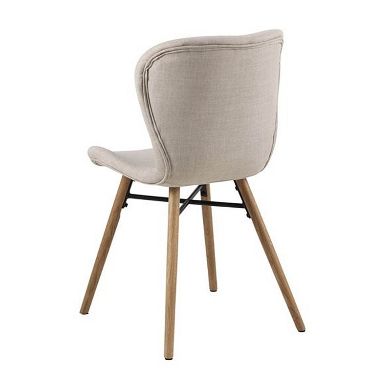 Krēsli 2gab. BATILDA 47x56xH82,5cm, materiāls: audums, krāsa: smilts, kājas: ozols, apdare: eļļots
