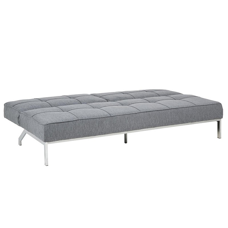 Dīvāns gulta PERUGIA 198x95x87cm,  materiāls: audums, krāsa: pelēks, kājas: hromēts metāls