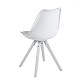 Krēsli 2gab. DIMA 44x42xH85cm, sēdeklis: ādas aizvietotājs, atzveltne: plastmasa, kājiņas: kaučuka koks, krāsa: balta