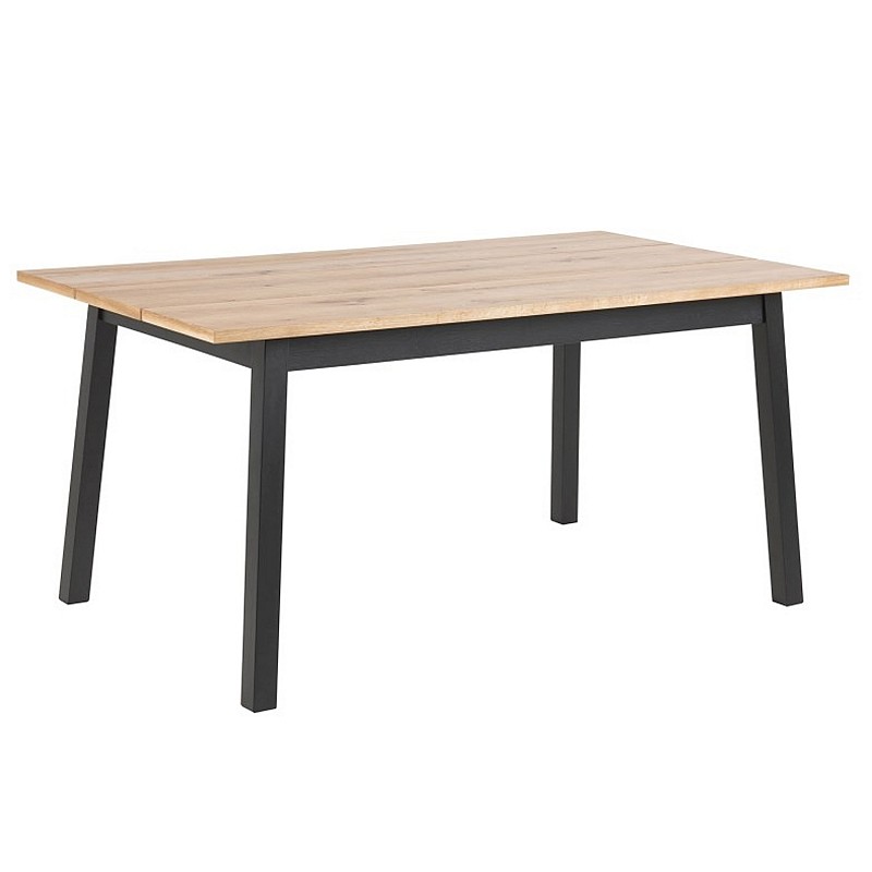 Ēdamistabas galds CHARA 160x90xH75cm,materiāls: ozola masīvs / ozola finieris, apdare: piesūcināts ar eļļu, kājas: melna