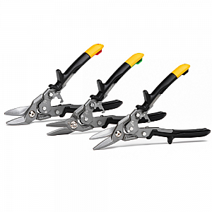 3x metāla šķēres - kreisās/labās/taisnas ToughBuilt